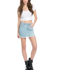 White and Blue Mini Pencil Skirt Casual